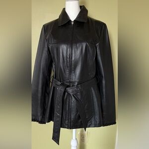 MAX & MADISON Black Leather Jacket Size Medium